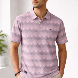 grey patterned polo t shirt (copy)