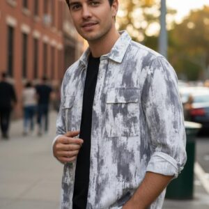 neutral tan with cool blue shirt for men (copy)