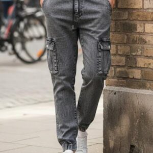 soft denim grey color jeans