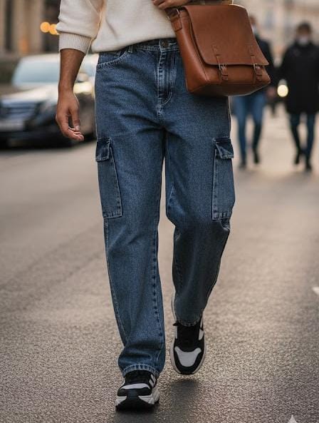 semi blue denim baggy fit jeans (copy)