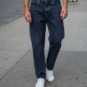 6 pocket black denim baggy fit jeans