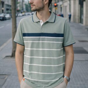 soft sage green polo collar t shirt