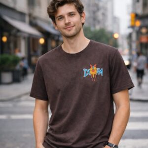 brown round neck t shirt