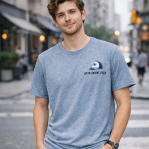 sky blue neck t shirt