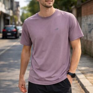 lavender round neck sports t shirt