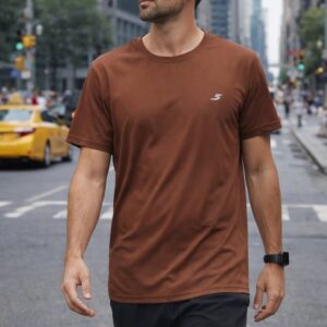 maroon round neck sports t shirt (copy)