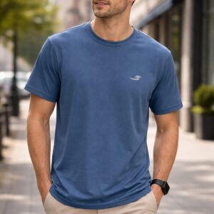 blue round neck sports t shirt