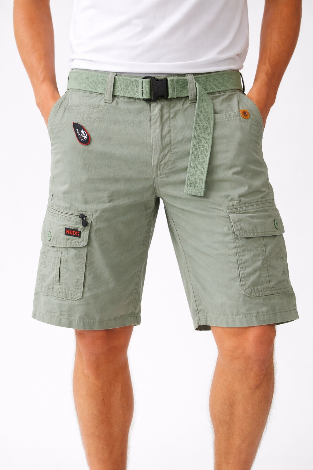 sage green shorts