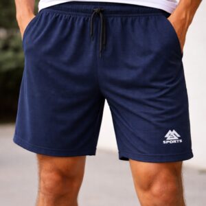 navy blue fine stripes sport shorts