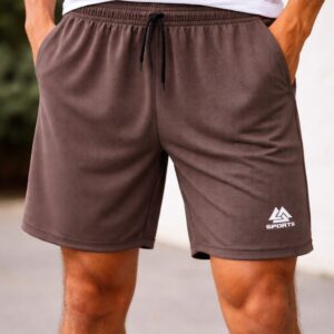 brown with fine stripes sport shorts