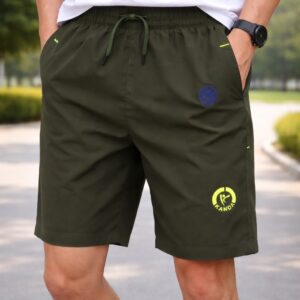 military green sport shorts