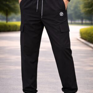 black side cargo pockets track pant