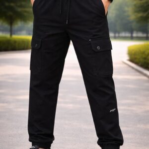 black cargo jogger pants