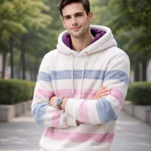 soft half white hoodie