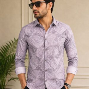 grey korean linen shirt for men