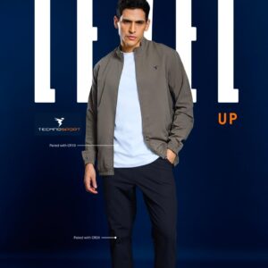 technosport woven slid hi neck slim fit jacket
