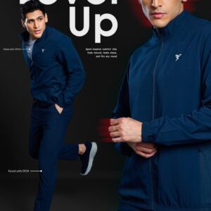 technosport woven slid hi neck slim fit jacket