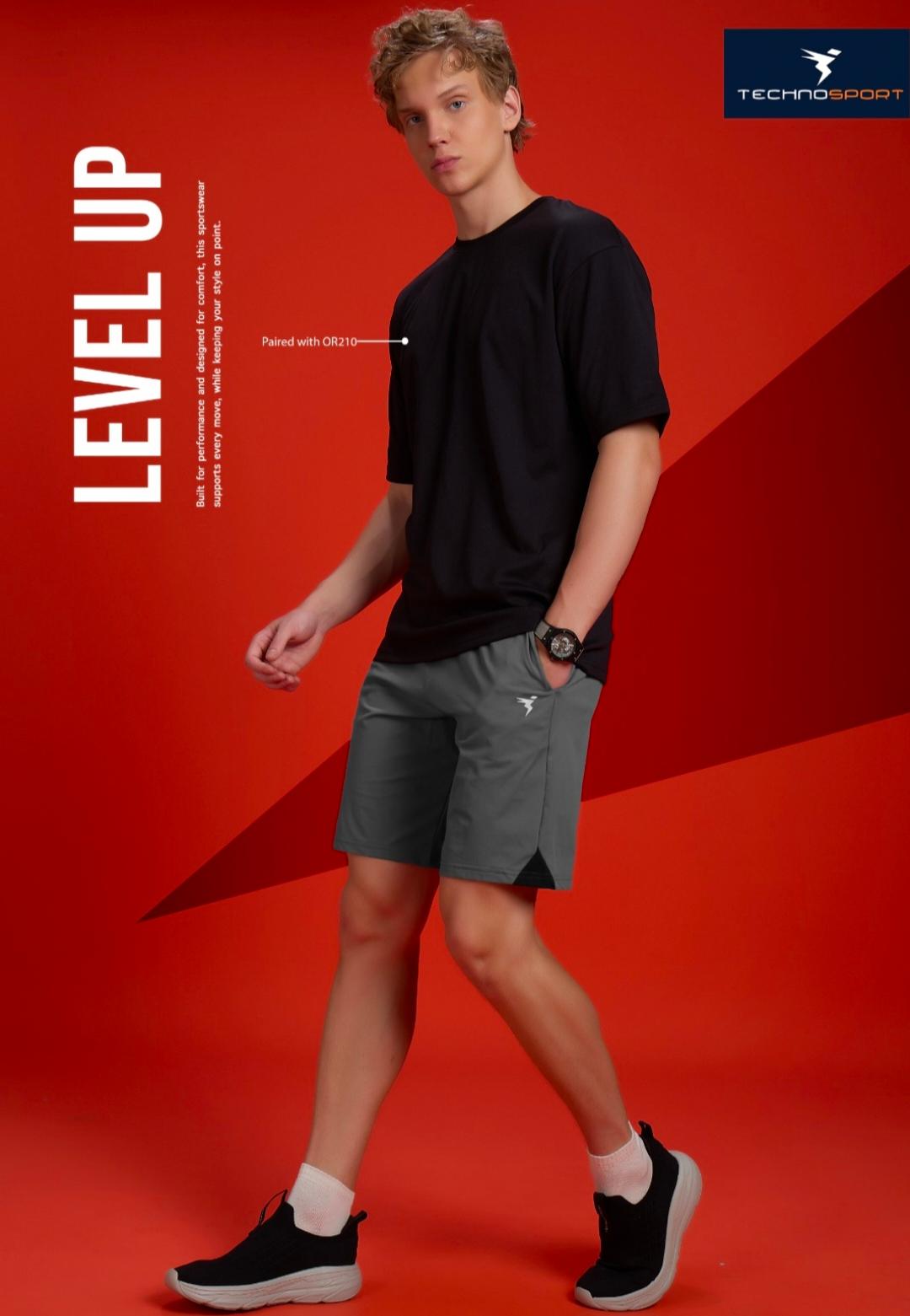 technosport 2 mens solid cut & sew regular fit short