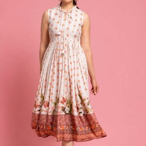white printed maxi dress