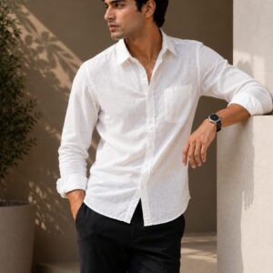 white premium plain shirt for men