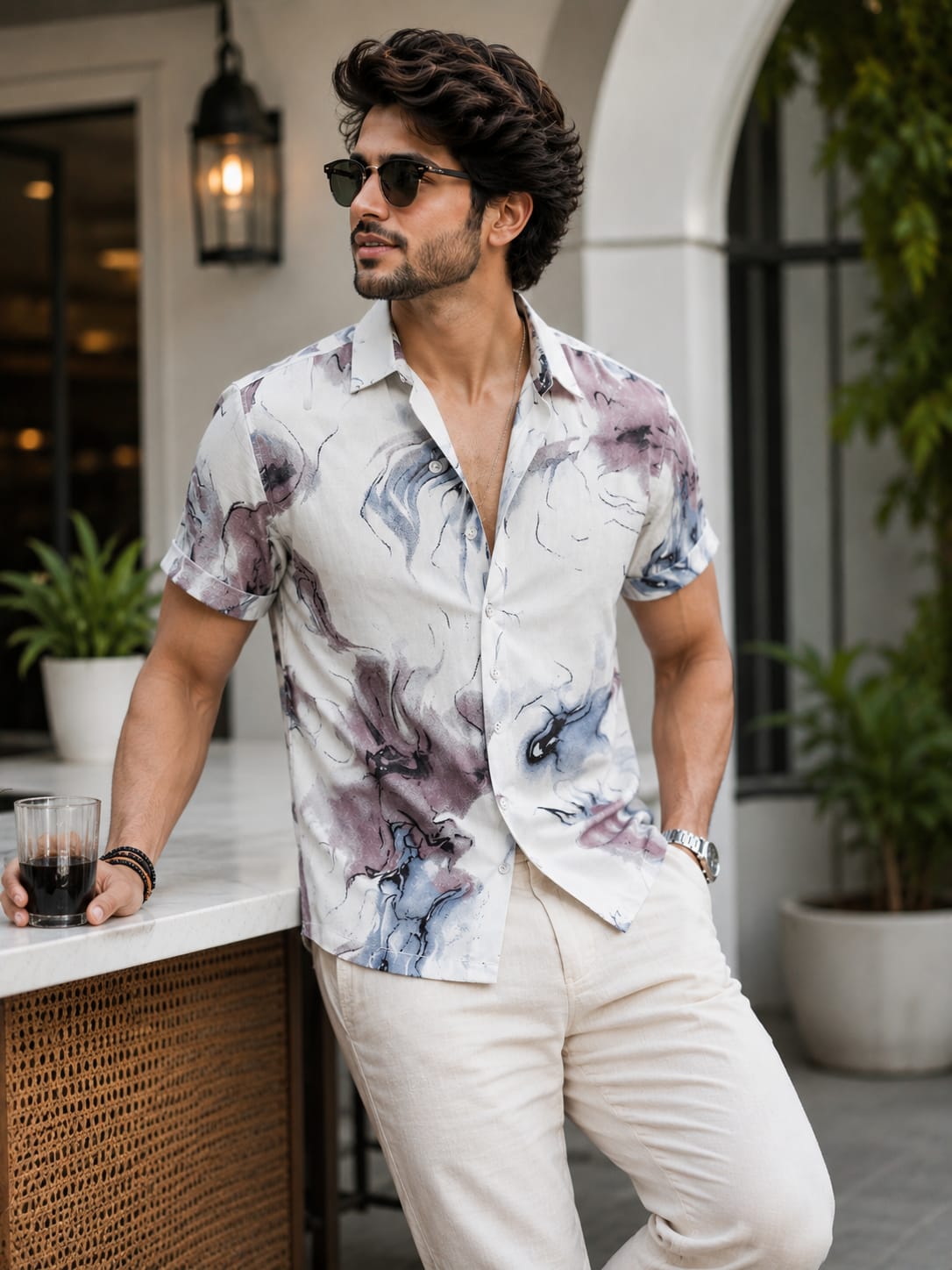 rayon multi colour half sleeve shirt for men