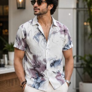 rayon multi colour half sleeve shirt for men