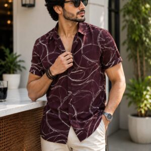rayon multi colour half sleeve shirt for men