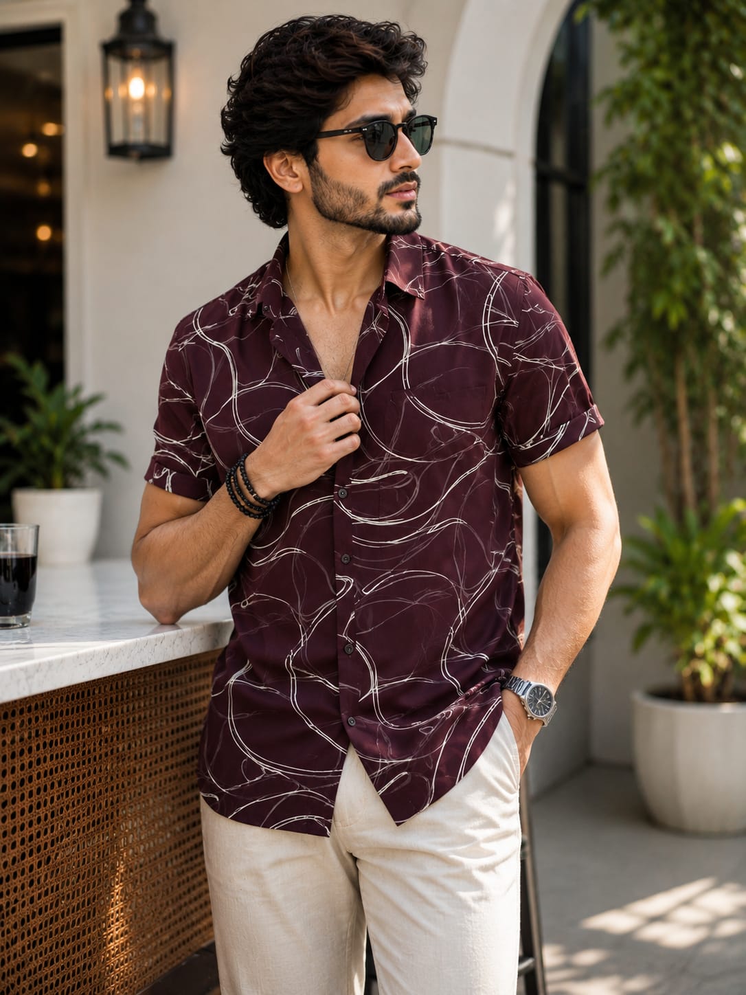 rayon multi colour half sleeve shirt for men
