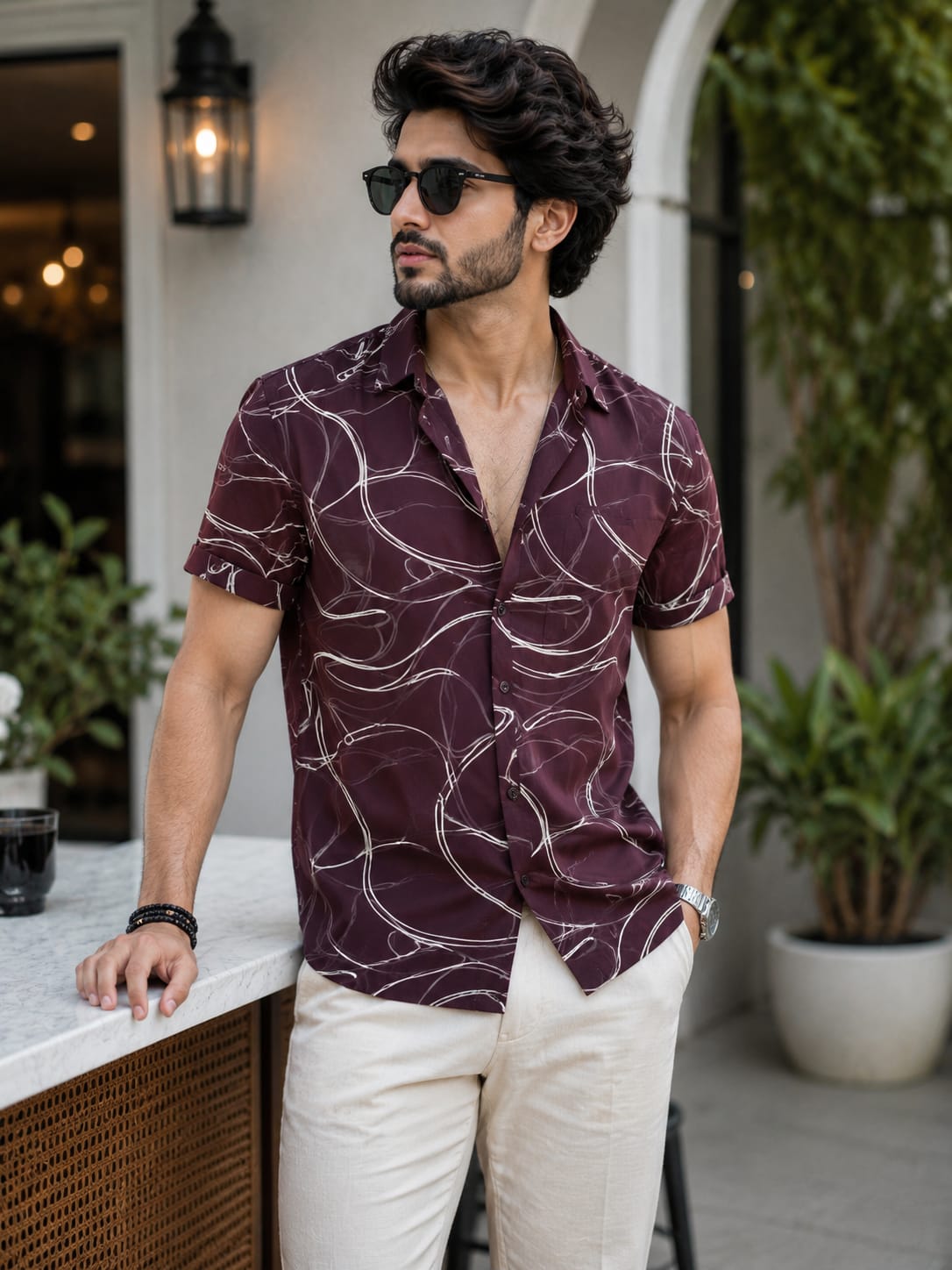 rayon multi colour half sleeve shirt for men