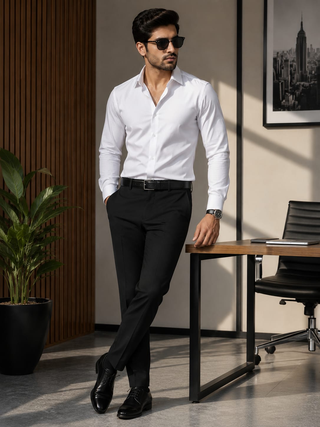 black trousers