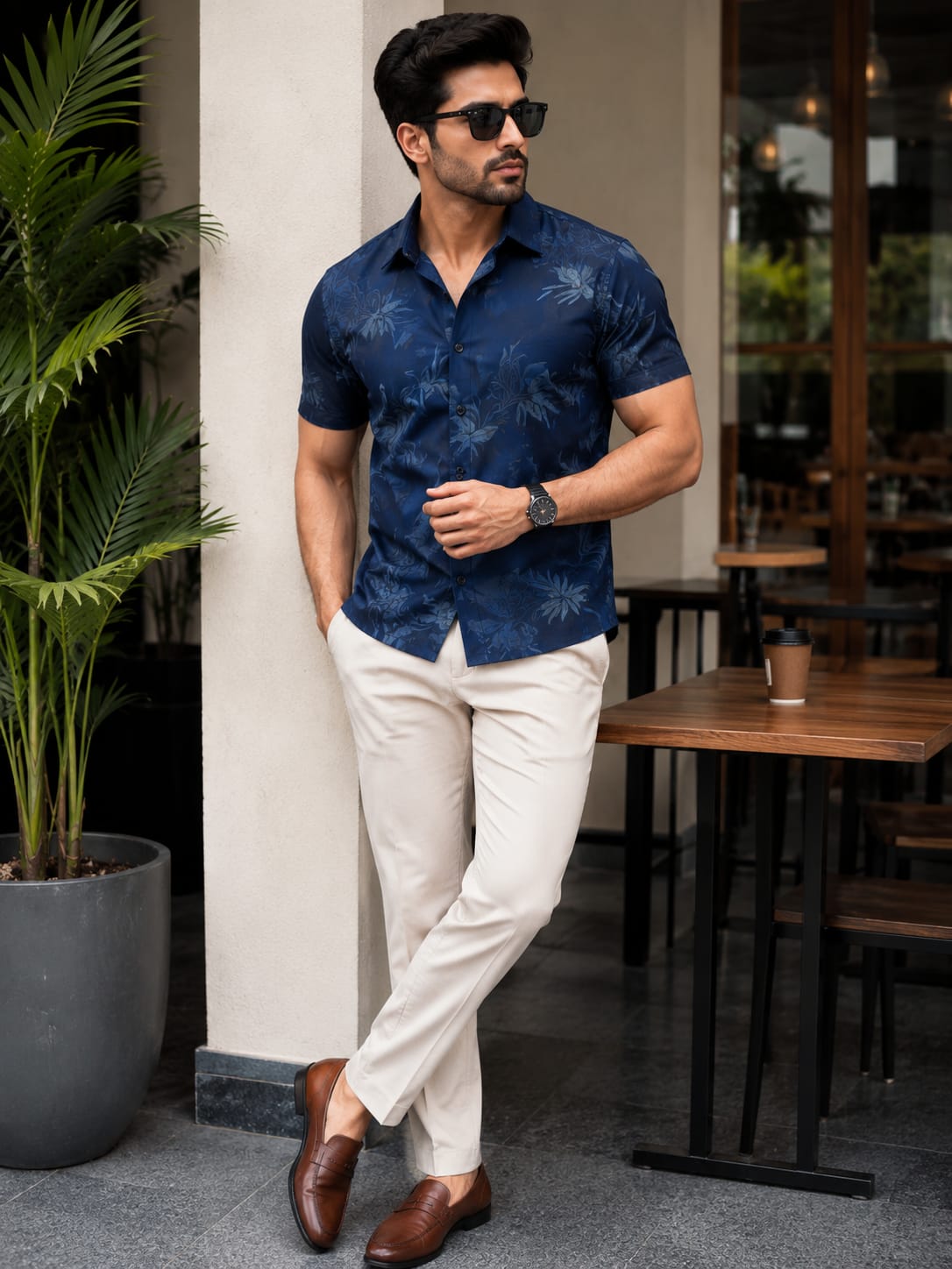 rayon blue prints half sleeve shirt rayon blue prints half sleeve shirt