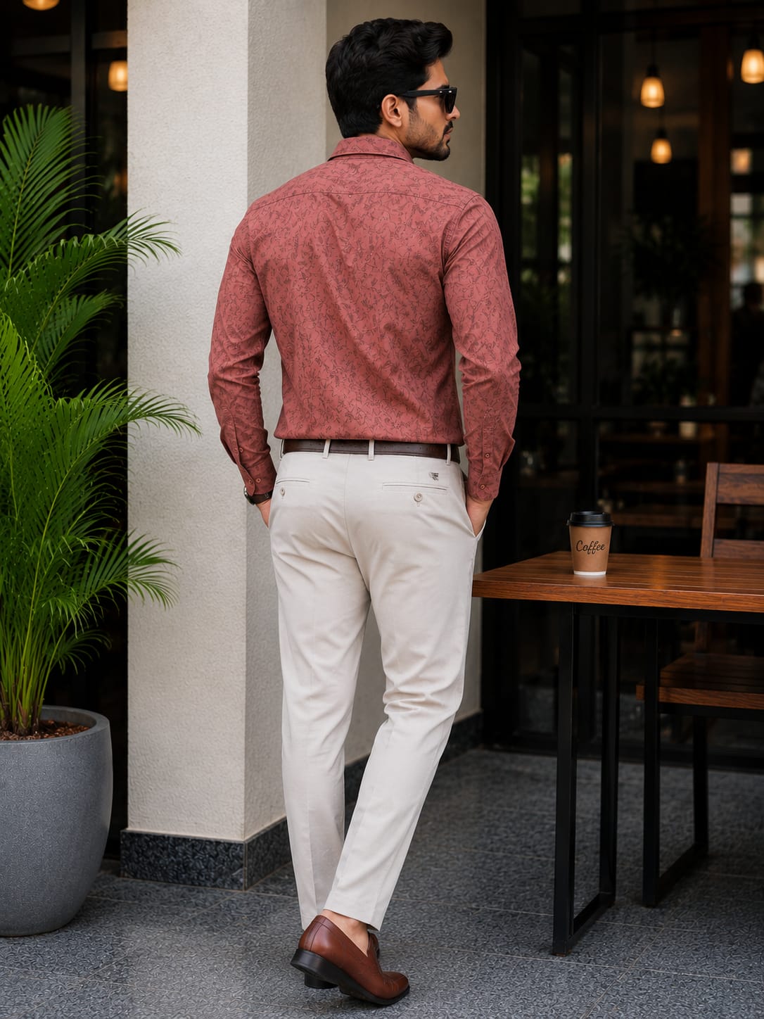 dusty rose brown prints full sleeve shirt dusty rose brown prints full sleeve shirt