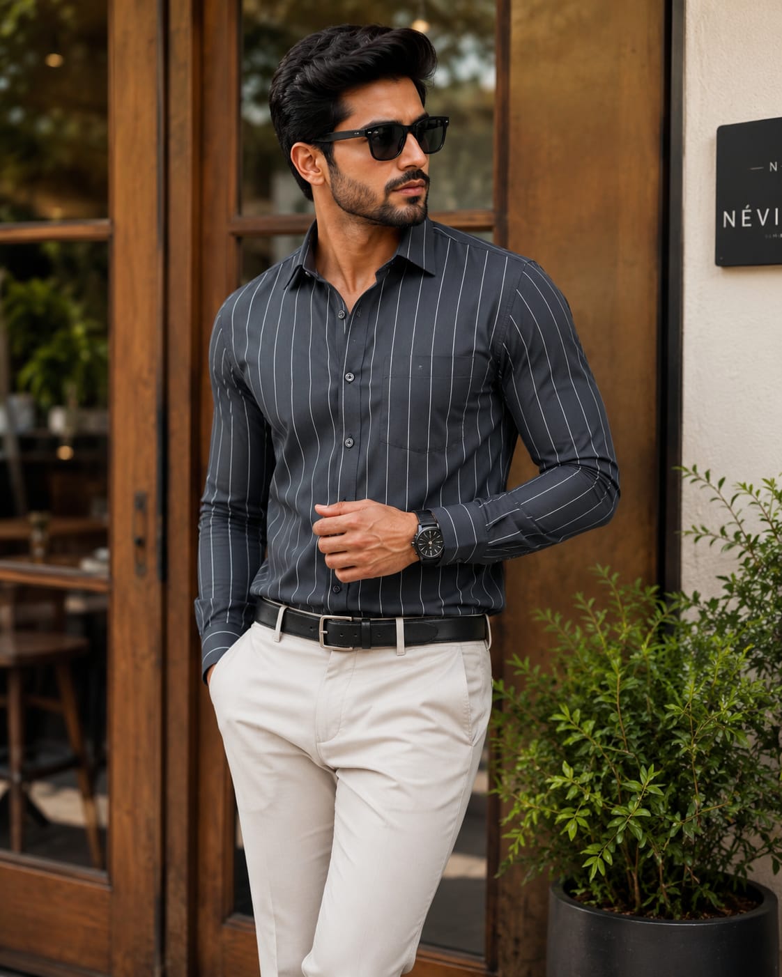 premium cotton oxford strips shirt for men