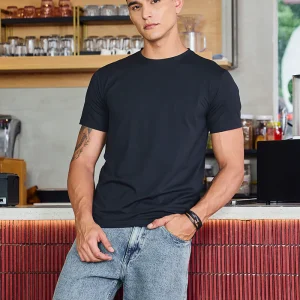 slim fit stretch core lab black t shirt